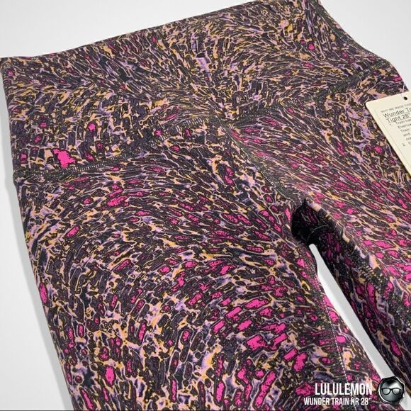 LULULEMON WUNDER TRAIN HR TIGHT 28” TOPOGRAPHY PRINT WOMEN’S SIZE 4 LEGGINGS NWT - Picture 2 of 15